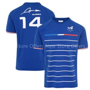 Chemise bleue à manches courtes de l'équipe Alpine F1 de Formule 1, compétition d'été de course, G325