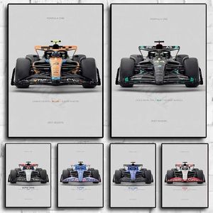 Formula One New Season Team Racing Canvas Painting Estética Driver Car Motorsport Racer Posters e impresiones Grand Prix Wall Art Boys Living Room Decor Wo6