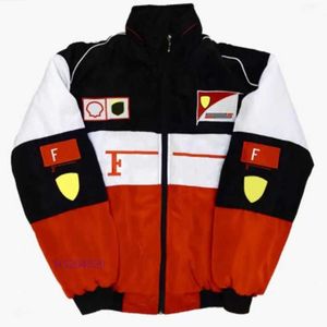 Formula One of 2023 Nouveaux hommes F1 Veste Vestes Dropship Broderie Costume d'équitation Femmes Costume de course américain Vestes Moto Locomotive Manteau Lâche Casual Coton S