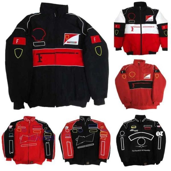 Formule 1 de 2023 Nouvelle veste F1 pour hommes Vestes de course pour fans de voitures de course Vêtements d'automne et d'hiver en coton américain Vêtements de moto entièrement brodés J35r