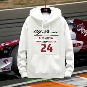 Formule 1 racewagen Chinese Zhou Guanyu Alpha Romeo Team jas heren en dames pluche hoodie Jl