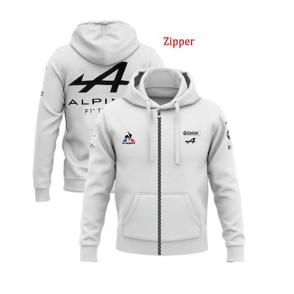 Combinaison de course de formule Alpine Alonso, sweat à capuche zippé F Team s