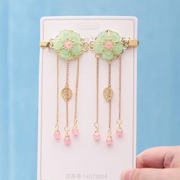 FORSEVEN Nouveau Vintage Couleur Or Long Gland Pendentif Pinces À Cheveux Clips Épingles À Cheveux Chinoises pour Cosplay Femmes Filles Hanfu Robe Costume233L