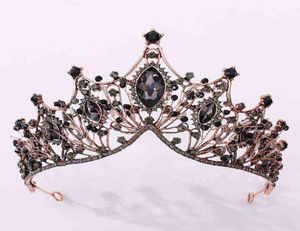 Forseven rétro Baroque Style BlackPurple Crystal Princess Diadem Tiaras and Crowns Women Bride Noiva Wedding Jewelry Bandons 215276323