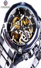 ForsiNing 2018 Nouveau mouvement d'or original Golden Gear Movement Luminous Skeleton Mens Automatic Sport Wrists Top Brand Brand Luxury7121400