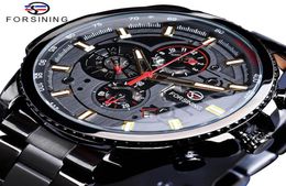 ForsiNing 2019 Classic Black Clock Sampunk Series Calendar Calendar Men039s Sport Mécaniques mécaniques Automatiques Top Brand Luxu2077176