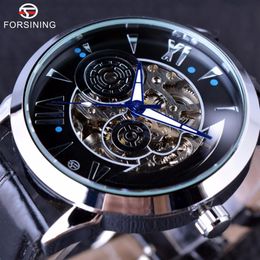 Forsining 2019 Time Space Fashion Series Squelette Hommes Montres Top Marque De Luxe Horloge Automatique Mâle Montre-Bracelet Automatique Watch306U