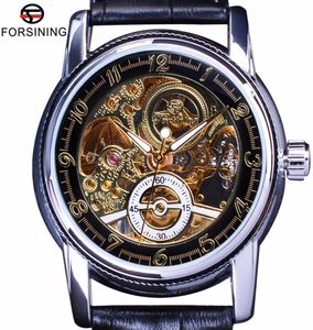 Forsiner Automatic Watch Transparent Men Fashion Casual Geathere Leather Mens Skeleton Montres Top Brand Luxury Male Wristwatch4564846