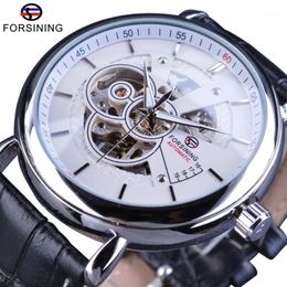 Forsing Fashion Skeleton Design 2017 Open Werk Zelf Windende Britse Casual Mannen Automatische Polshorloges Top Clock1