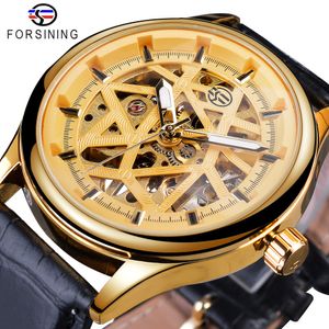 Forsining Golden Gear Movimiento retro Royal Classic Fashion Mens Mechanical Worts Watches Top Brand Luxury Male Relogio Relogio