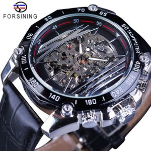 Forsing Mechanical Steampunk Series Mannen Militaire Sport Horloge Transparante Skelet Dial Automatisch Horloge Top Merk Luxe Klok