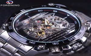 Verfansen militair sportontwerp transparant skelet wijzerplaat zilveren roestvrijstalen heren horloges topmerk luxe automatische horloges d8545908
