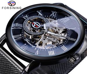 Forining retro modeontwerp skelet sport mechanisch horloge lumineuze handen transparante mesh armband voor mannen topmerk luxe6385831