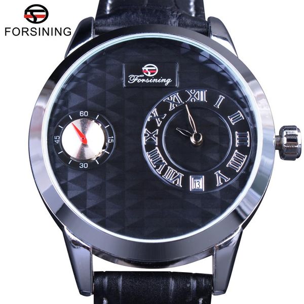 Forsining petit cadran montre seconde main affichage obscur Desig hommes montres Top marque de luxe montre automatique mode horloge décontractée Me2346