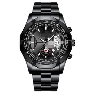 Forsining Style Watch Heren Roestvrij staalontwerp Zwarte maan Fase Dial Heren automatisch mechanisch horloge Topmerk Luxuryl1