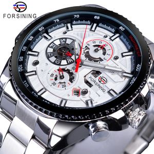 Verfijning Top Watch Brand Luxe datum Lumineuze handen complete kalenderheren automatische horloges Silver roestvrijstalen riem pols horloge