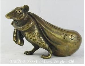 Escultura de jarrones de ratón de estatua de la suerte de la fortuna, decoración de jardín de latón