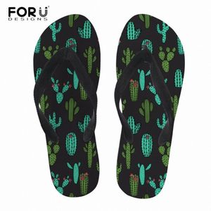 forudesigns Femmes Pantoufles Personnalité Cactus Pantoufles Imprime Femme Slip On Salle De Bains Tongs Dame Sandales En Caoutchouc Souple Zapatillas Mujer Acheter Des Chaussures Sur d4Us #