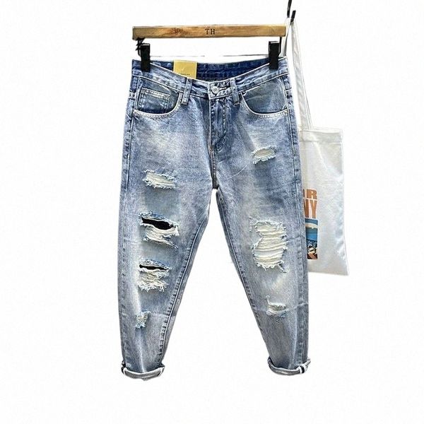 Foufurieux Fi 2023 Primavera Otoño Hombres Jeans Slim Stretch Brand Pantalones Ropa de hombre Cargo Jeans Stock Jeans Pantalones Hombres n2iT #