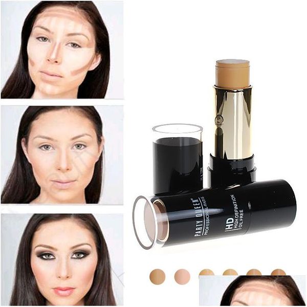 Foundation Party Queen Hd Oil- Stick Base para pieles grasas Corrector natural Control de aceite Maquillaje facial Base de maquillaje profesional Prod Dhayz