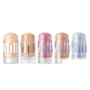 Foundation Primer Melk Make-up Matte Blur Stick Lichtgevende Holografische Markeerstift 5 Tinten Echte Kwaliteit Imperfectie Concealer En B Ot8B0