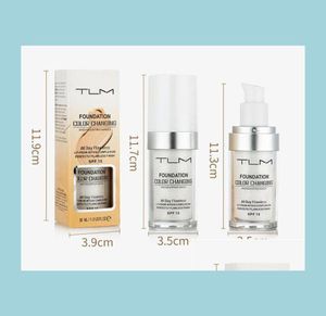 Fond de teint Tlm 30Ml magique couleur changeante fond de teint liquide Base de maquillage visage nu Er correcteur longue durée teint 3 pièces goutte Del8582459