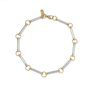 Foundrae Gold Element Chain Bracelet Bracelet en or 18 carats et diamants Signe astrologique pour femme bijoux de créateur pendentif personnalisé plaqué 18 carats