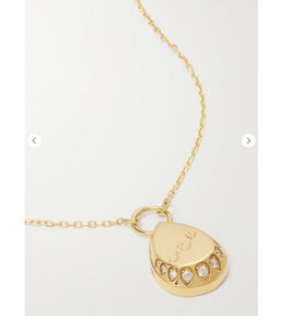 Foundrae Peer 18-karaats gouden diamanten halsketting voor dames designer sieraden op maat gemaakte hanger verguld 18K goud