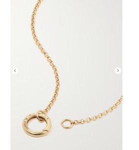 Foundrae Small Open Belcher 18K ketting voor dames designer sieraden op maat hanger verguld 18K goud
