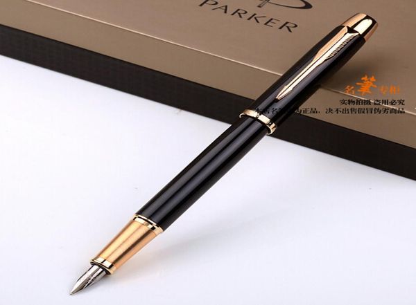 Pluma estilográfica con Clip dorado y negro, plumas estilográficas ejecutivas para negocios, proveedores de oficina y escuela, bolígrafo de escritura rápida de Metal, papelería 3220780