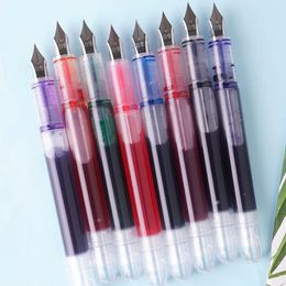 Fountain Pen grande capacité Fashion Classic Transparent Color Ink Stationery 240428