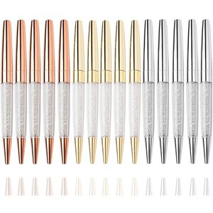 Fountain Pens 10pcslot Rose Gold Bling Diamond Zwart Blue Ink Crystal Ballpoint Pennen Ring Wedding Metaal Roller Office School Supplies Geschenken 220923