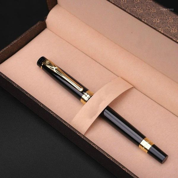 Stylos à plume 1pc Black Iridium Golden Metal Pen Cadeau financier pour les étudiants'Calligraphy Pratique School Office Papeterie Fournitures1