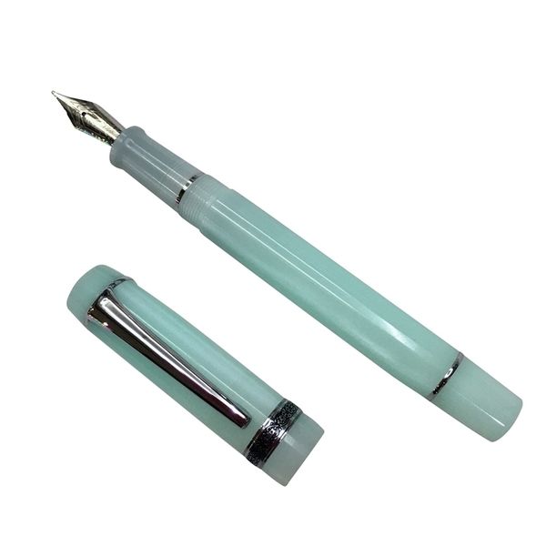 Plumas estilográficas 316y Kaigelu Bolígrafos de celuloide E F M Nib 055 mm Hermosa pluma de tinta de negocios de oficina verde Clip de plata Plumas de regalo para estudiantes 220923