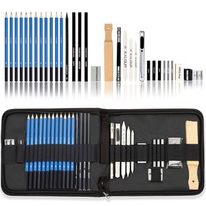 Fountain Pens 33pcs Sketching Tools schilderen Potloodset Zipper verpakking Volwassen kunsttekening Speciale multispecificatie Borstel Office Stationery 221130