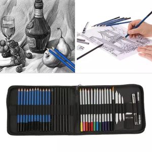 Stylos à plume 40 PCs Kit de peinture au crayon de couleur soluble dans l'eau 41 PCs Croquis Couleur Plomb Costume Étudiant Art Peinture Kit Art Supplies 221130