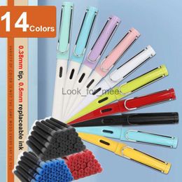 Vulpennen 53PCS vulpenset EF 0,38 mm zwart blauw rood Kawaii vulpen schoolbenodigdheden vervangbare inkt kantoor schrijfwaren HKD230904