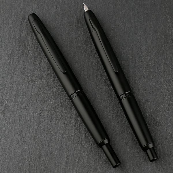 Stylos plume arrivée MAJOHN A1 rétro noir mat stylo plume rétractable 0.4mm EF plume presse stylos à encre pour écrire bureau papeterie 230421