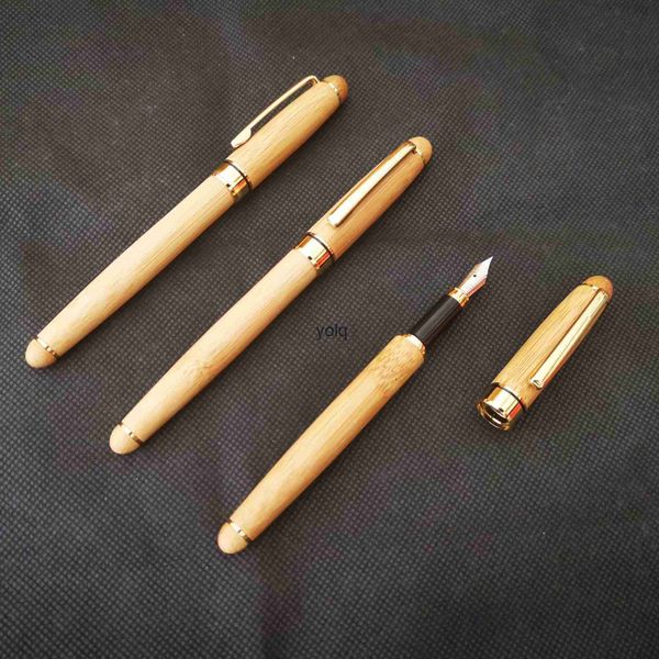 Fountain Pens Bamboo Pen Bambú de madera blanca natural Bola Precious Hermosa pincel fino Eternal Demile Factory H240407