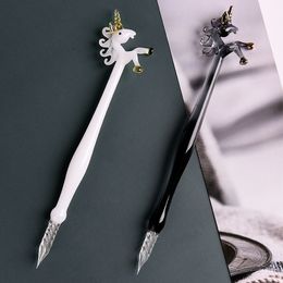 Fountain Pens Creative Unicorn Handmade Glass Dip Pen Set Crystal Paren Penholder Penhouder Kalligrafie Handtekening Leuke geschenkvulling Ink 230814