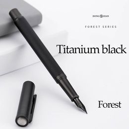 Bolígrafos de fuente EF/f Nib Fountain Pen Full Metal Soporter Clip de acero inoxidable de lápiz 0.5 mm/0.4 mm para escribir Suministros de papelería de la escuela 230816
