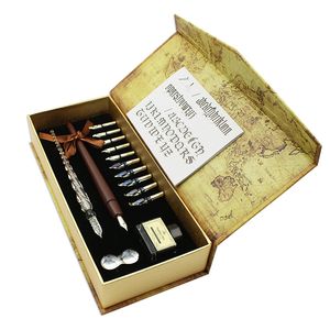 Fountain PENS SATTY 10 NIBS HOUTEN DIP SET Glazen kalligrafie voor Cartoon Lettering Art Tekening Mapping Decoratief 221007