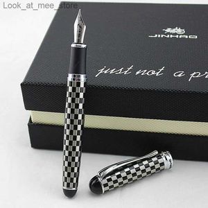 Vulpennen Vulpennen 1 X Geavanceerde Executive Vulpen Jinhao 750 Zwart Zilver Vierkant Patroon Inktpen Q240314