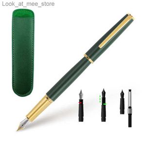 Stylos à plume Stylos à plume Stylo plume Jin Hao 95 encre Stylos à clip entièrement en métal Acier inoxydable vert ic Stylo plume F Nib Fournitures de bureau scolaire Q240314