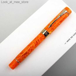 Vulpennen Vulpennen Jinhao 100 Centennial harsvulpen oranje marmer EF/F/M/gebogen penpunt met converter Gouden clip Zakelijk kantoor schrijfpen Q240314