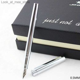 Vulpennen Vulpennen Jinhao 126 ic zilveren vulpen met 0,5 mm iridium penpunt De beste relatiegeschenkpen Metalen inktpennen Gratis verzending Q240314