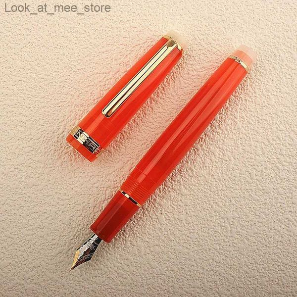 Plumas estilográficas Plumas estilográficas Jinhao 82 Transparencia Pluma estilográfica Tinta acrílica Spin Golden EF/F Nib Elegante Oficina de negocios Suministros escolares Pluma de escritura Q240314