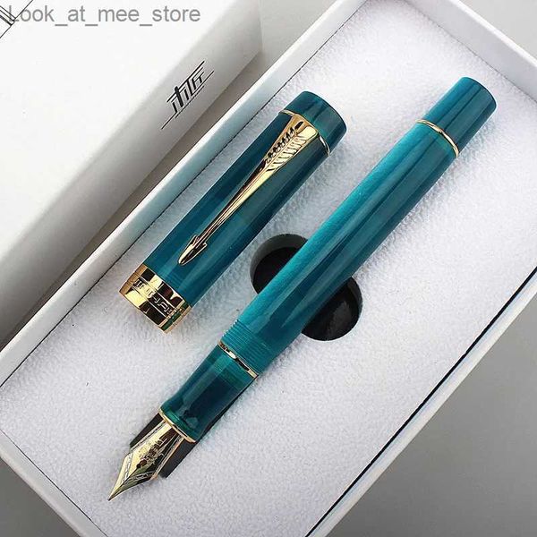 Stylos plume Jinhao nouveau paon orchidée 100 stylo plume 18KGP plaqué or M stylo à encre en résine de nickel avec convertisseur stylo cadeau de bureau d'affaires Q240314