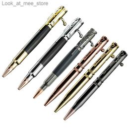 Stylos à plume Stylos à bille d'action de luxe en métal noir utilisé pour l'écriture EDC notes de journal étudiant papeterie fêtes Q240314