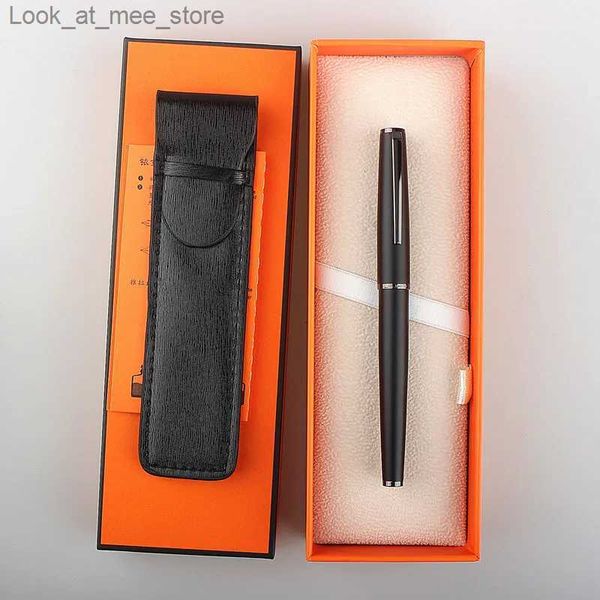 Stylos à plume Stylos à plume de luxe en métal de qualité JINHAO 95 stylo à plume noir mat titane NIB fournitures scolaires de bureau écriture nouvelle boîte-cadeau Q240314